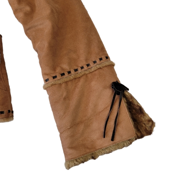 Vintage 90s Y2K RP Sport Penny Lane Faux Suede and Fur Coat Size Small - Picture 6 of 12